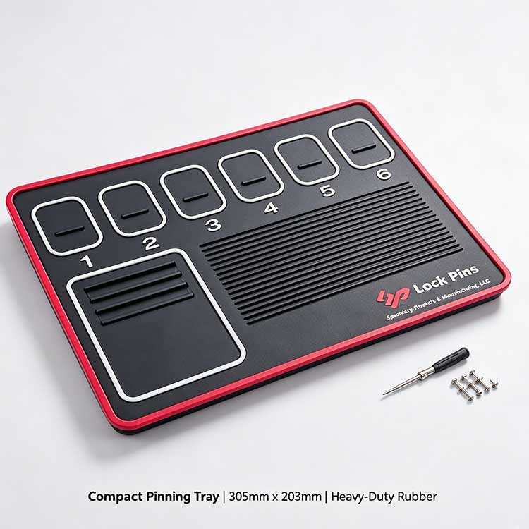 305x203mm compact pinning tray for mobile locksmith tool bags.