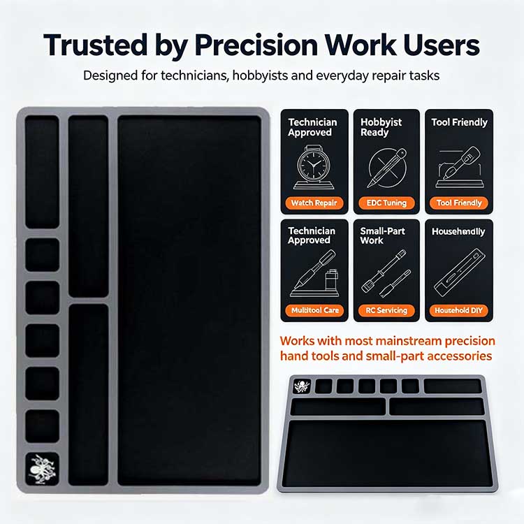 EDC organizer mat trusted by precision work users and technicians.