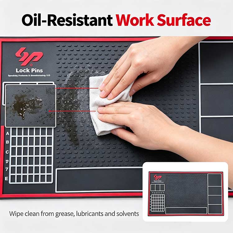 Oil and solvent resistant large pinning tray for commercial locksmiths.