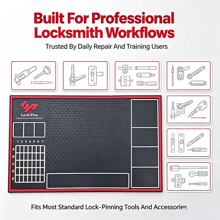 Large pinning tray trusted by commercial lock shops and training centers.
