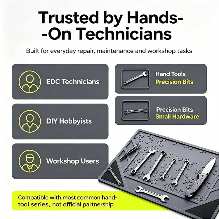 EDC tool mat trusted by hands-on technicians and workshop users.