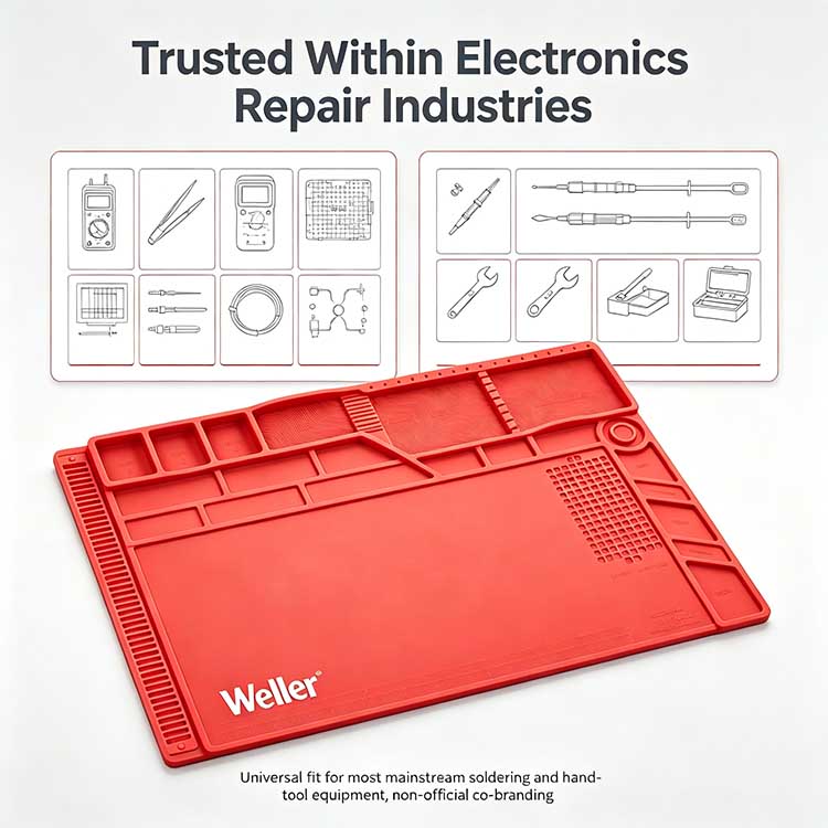 ESD mat trusted within electronics repair industries and labs.