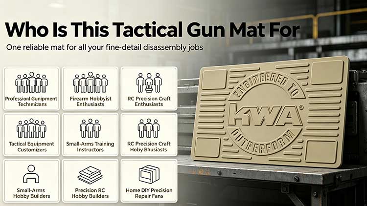 Tactical gun mat designed for gunsmiths, hobbyists, and precision RC builders.