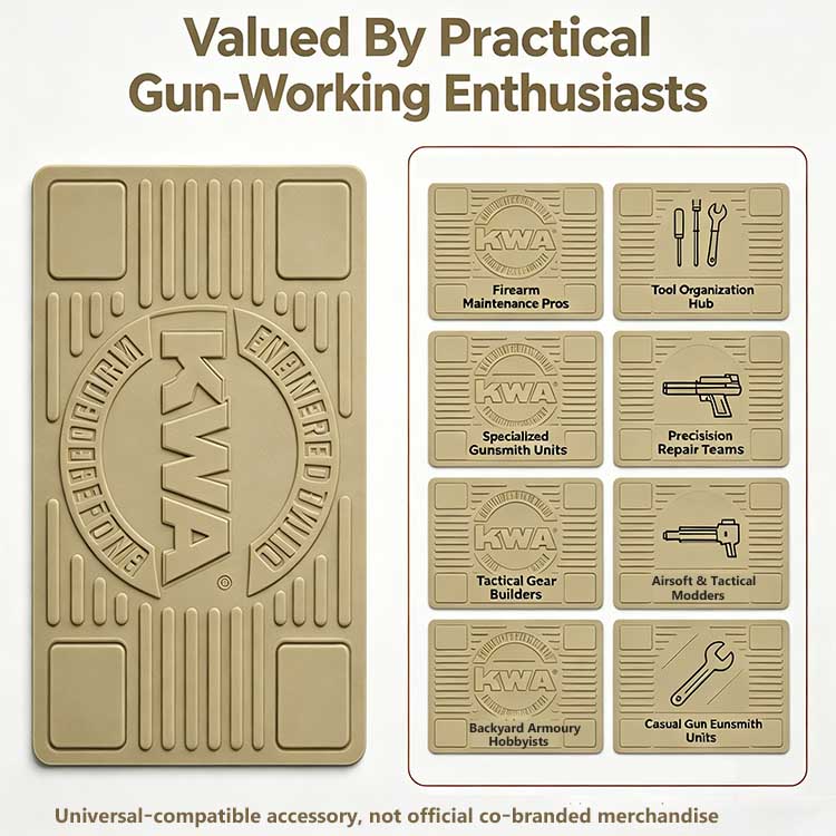 Tactical gun mat valued by practical gun-working enthusiasts worldwide.