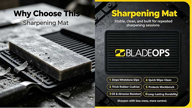 Comparison of thin towel versus heavy-duty silicone sharpening mat for whetstones