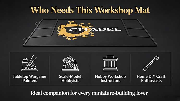 Workshop mat designed for wargame painters, scale-model hobbyists, and craft enthusiasts