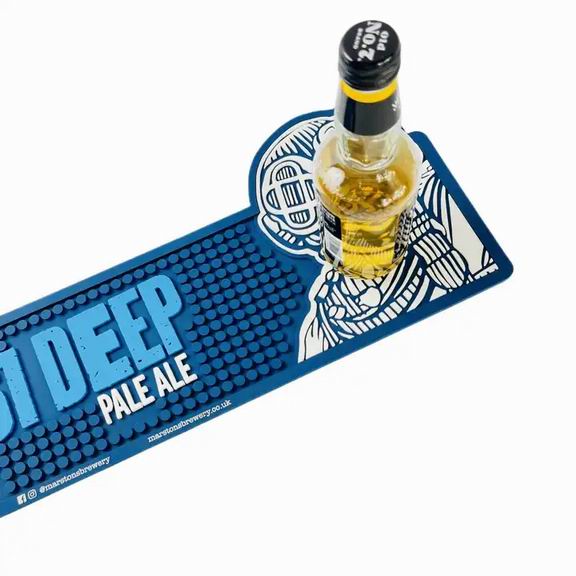 Whiskey Promotional Bartender Use Custom 3D Raised Logo PVC Bar Service Spill Mat Rubber Beer Pub Mats