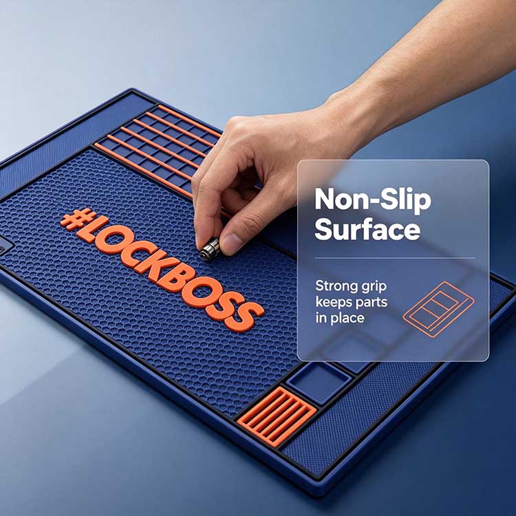 Lock Pinning Mat silicone oil resistant surface demo wiping lubricant spills clean easily