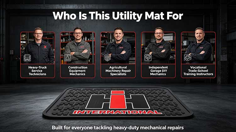 Utility mat designed for heavy-truck and construction mechanics