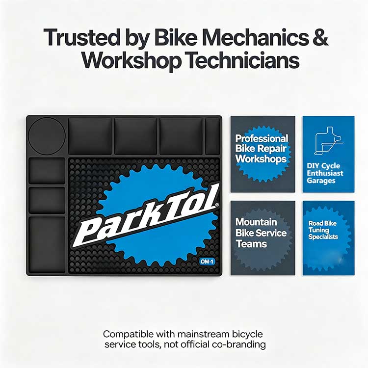 Bicycle tool mat trusted by professional mechanics and workshop technicians.