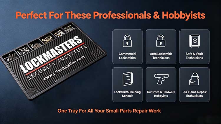 Silicone lock pinning tray suitable for locksmiths, technicians, trainers, gunsmiths, wholesalers and DIY hobbyists