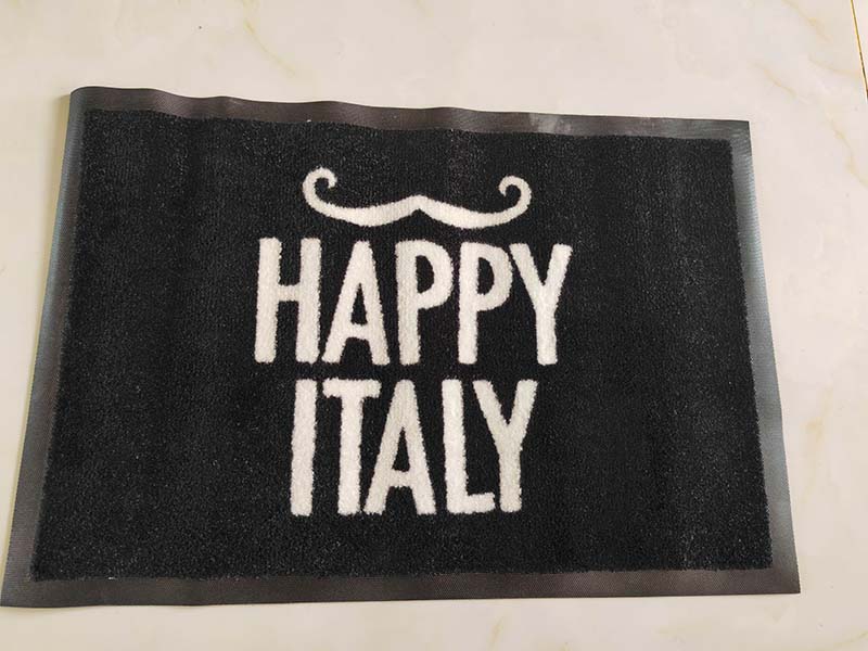 In Stock Brand New 40x60cm Heavy Duty Happy Italy Floor Mats Rubber Entrance Carpet Nylon Printed Logo Rug