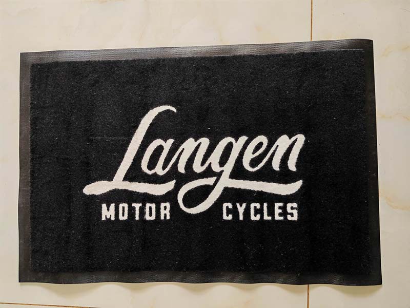 In Stock Brand New 40x60cm Heavy Duty Langen Motorcycle Floor Door Mat Nylon Rubber Rugs Printed Logo Carpet