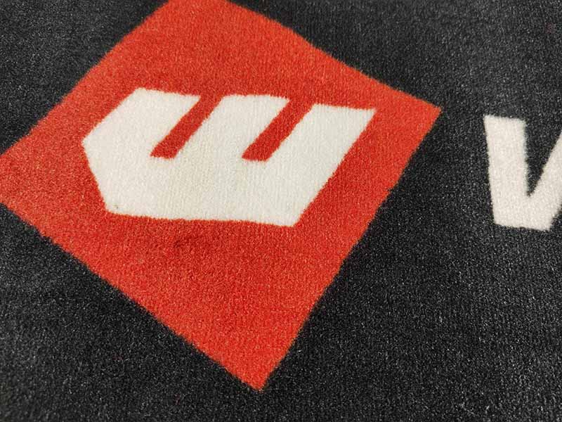 In Stock Brand New 60x90cm Whites Powersports Printed Logo Rubber Carpet Door Rug Nylon Commercial Mats