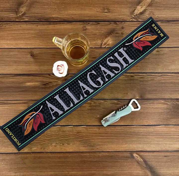 Allagash Brewing Custom Silicone Rubber Bar Matt Extra Long Soft PVC Bar Spill Mats Pub Bartender Rangers Beer Mats