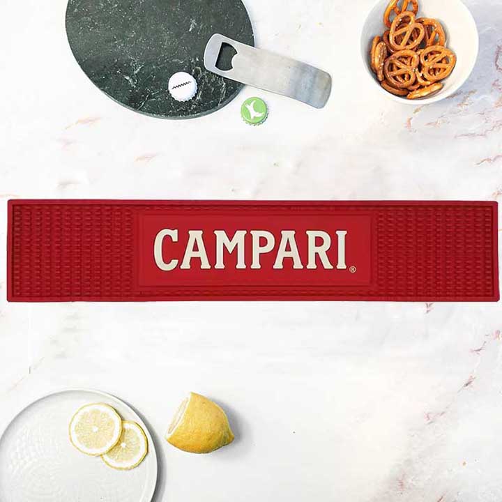 Campari Spritz Custom Flexible Rubber Bartender Bar Runner Pub Counter Silicone Drip Beer Mat Spill Cocktail PVC Bar Mat