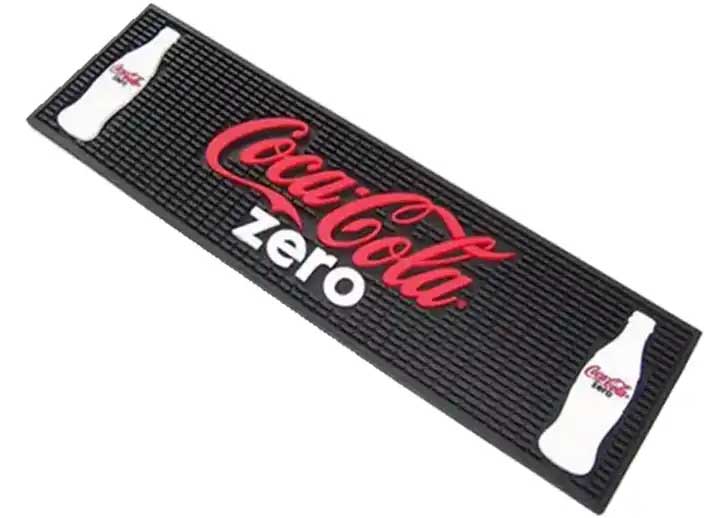 Coca-Cola Custom Logo Water Resistant Silicone Bar Runner Mat Soft PVC Pub Beer Mats Flexible Rubber Bar Mat Drink