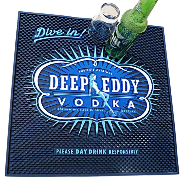 Deep Eddy Vodka Pub Silicone Rubber Bar Drip Mat Spirits Collectable Bar Counter Mats Table Top Soft PVC Service Bar Mat
