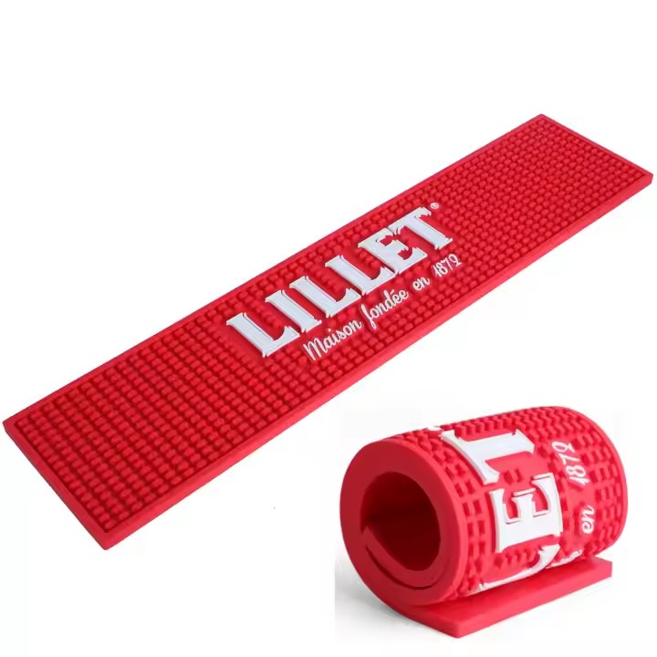 Lillet Spritz Custom Heat Resistant Rubber Spill Wine Bar Runner Rail Drip Beer Mat Cocktails Table Pub Silicone Mats