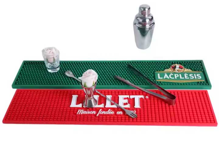 Lillet Spritz Custom Heat Resistant Rubber Spill Wine Bar Runner Rail Drip Beer Mat Cocktails Table Pub Silicone Mats