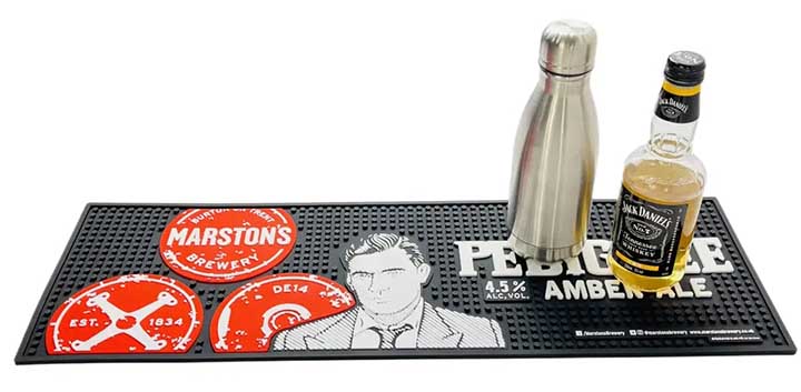 Pedigree Amber Ale Custom Pub Whiskey Bar Runner Mat Bartender Rubber Bar Matt Soft PVC Cocktail Bar Beer Mats