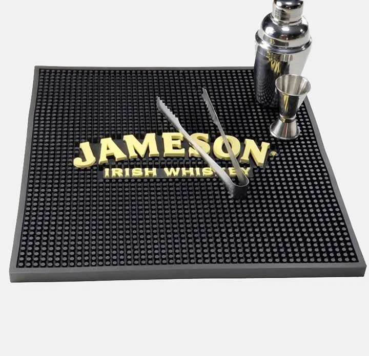 Personalised Counter Top Pub Flexible Rubber Beer Mats Bartender PVC Rail Bar Runner Jameson Irish Whiskey Bar Mats