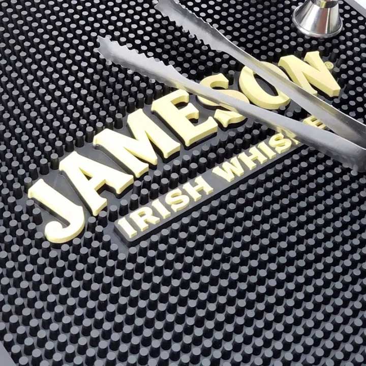 Personalised Counter Top Pub Flexible Rubber Beer Mats Bartender PVC Rail Bar Runner Jameson Irish Whiskey Bar Mats