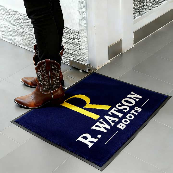 Western Boots R Watson Boots Branded Entrance Carpet Runners Custom Logo Rugs For Business Rubber Logo Entry Mat