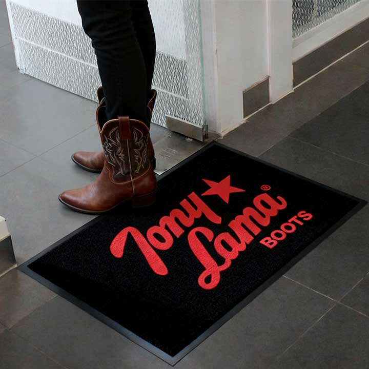 Western Boots Tony Lama Boots Retail Store Entry Mat Custom Logo Rugs For Businesses Premium Branded Door Mats