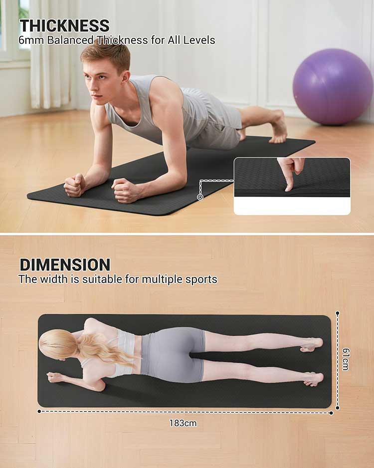 Anti-Skid Gym Fitness Equipment Foldable TPE Indoor Trainer Mat PVC Foam Treadmill Mat Floor Protector Custom Printed Exercise Workout Mat