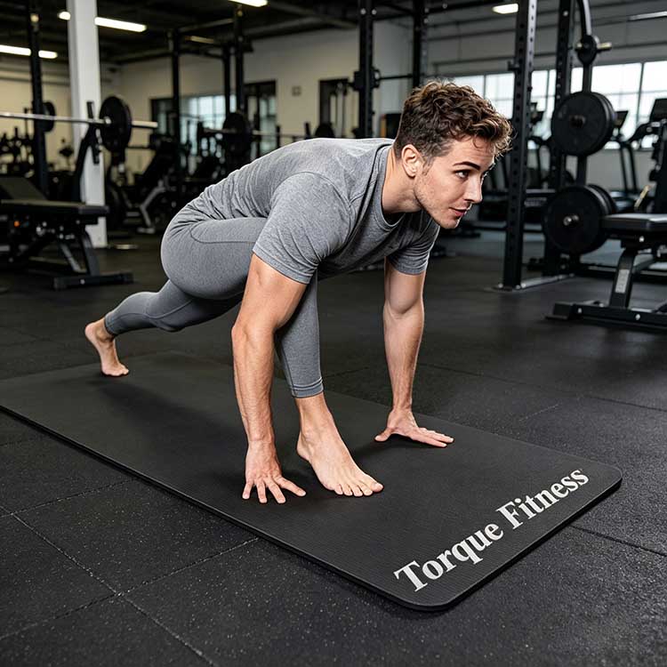 Custom Logo Workout Floor Mats – Heavy-Duty Exercise Equipment Mats – Non‑Slip TPE Rubber Gym Flooring for Home Fitness & Commercial Use