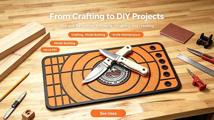 Custom Logo Oil Resistant Knife Shop Mat for knife maintenance, model building and home DIY workshop