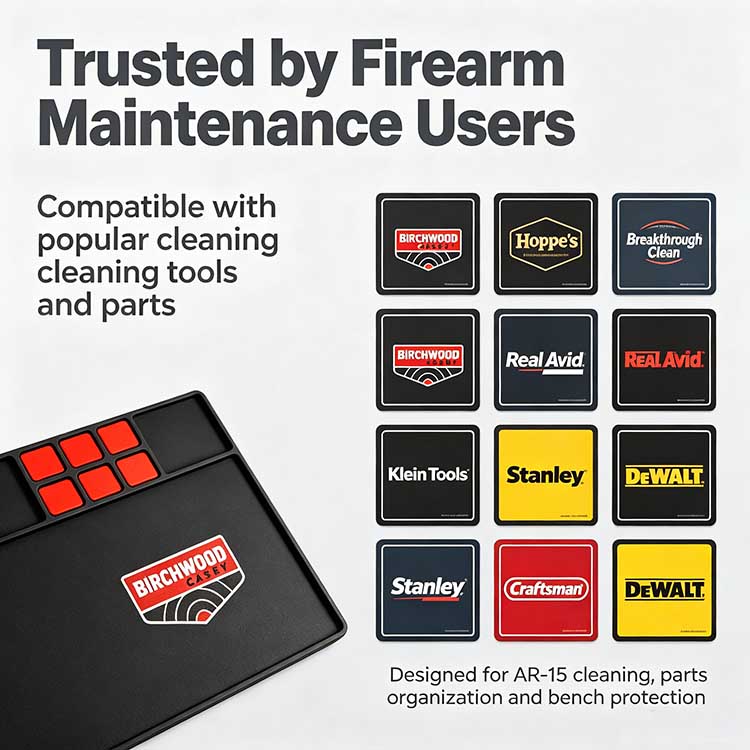 AR-15 cleaning mat trusted by firearm maintenance users and gunsmiths.