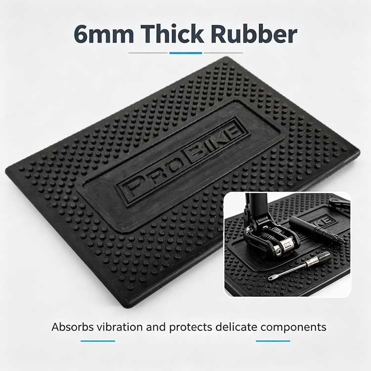 6mm thick heavy-duty rubber bicycle work mat.
