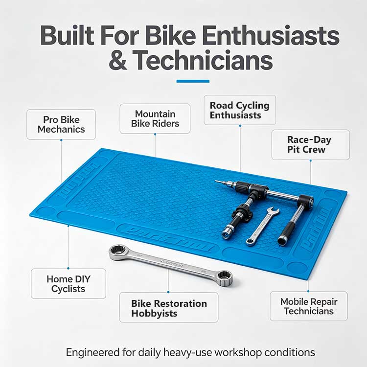 Bike repair stand mat trusted by bike professionals.