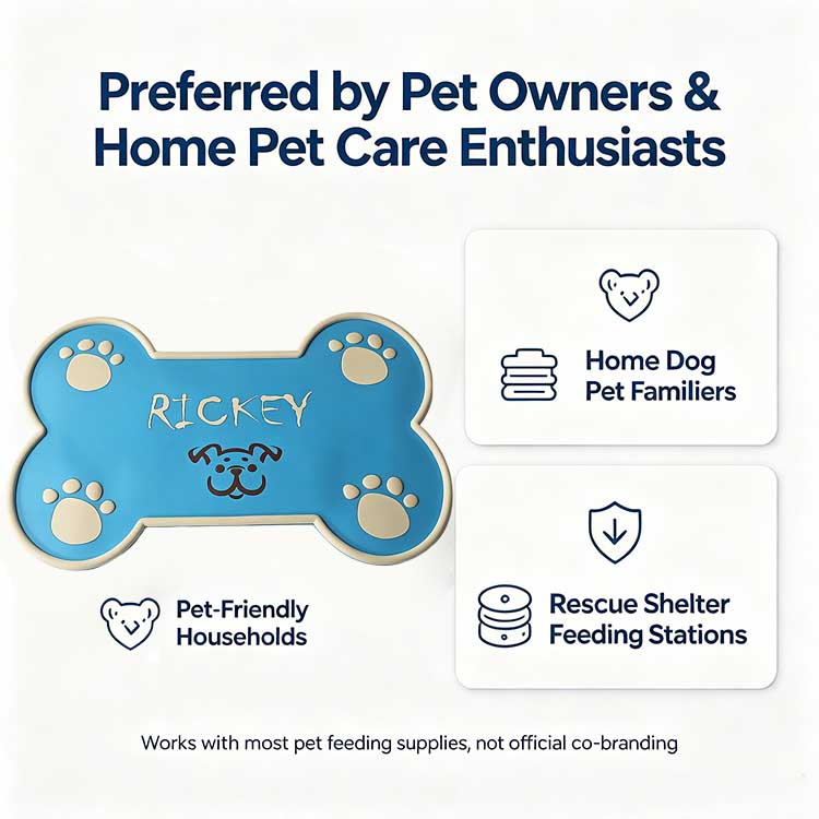 Dog feeding mat preferred by home pet care enthusiasts and rescue shelters.
