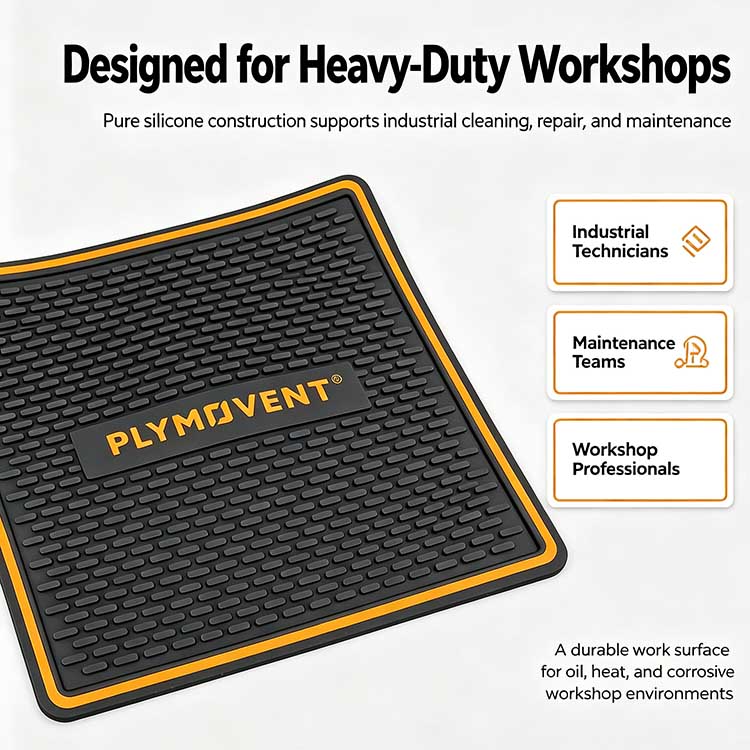Industry trusted silicone workbench mat showcasing durability in heavy-duty workshop settings.