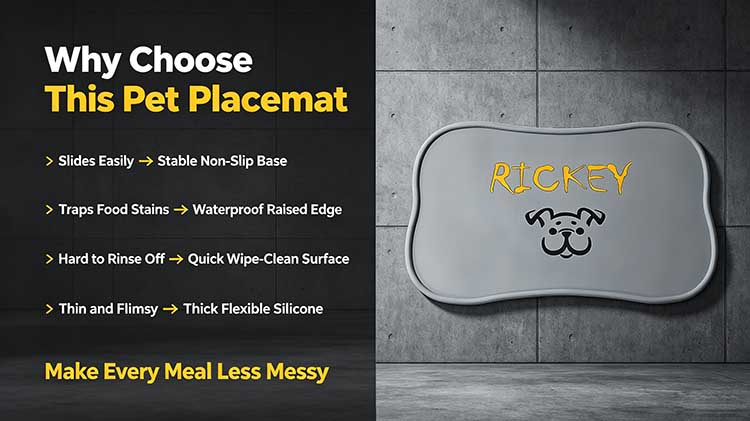Comparison of thick custom pet placemat versus basic flat craft mats.