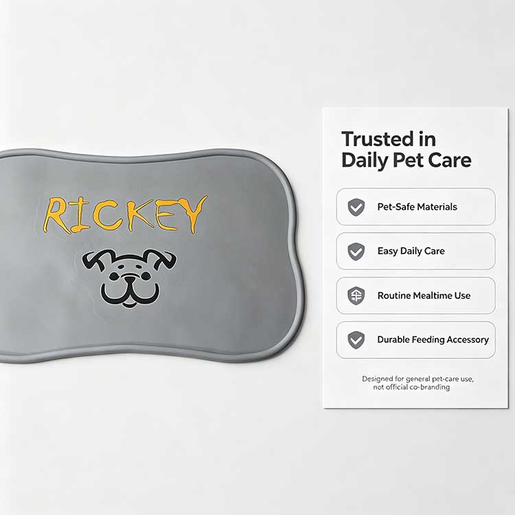 Pet placemat trusted for pet-safe materials and daily pet care use.