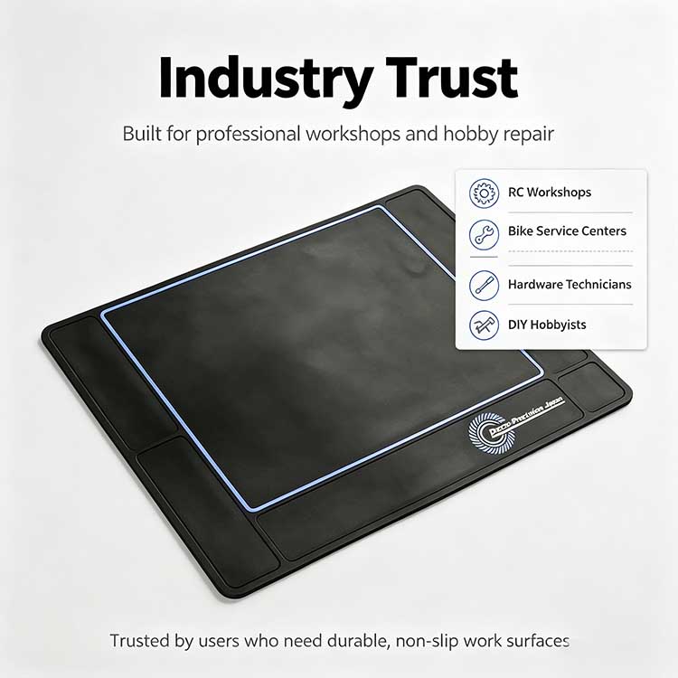 RC workbench mat trusted by RC workshops and DIY repairers.