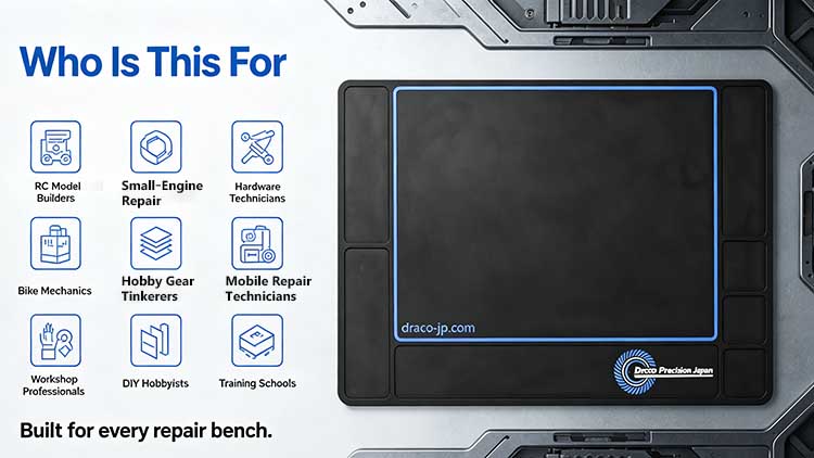 RC workbench mat for builders, mechanics, and DIY repairers.