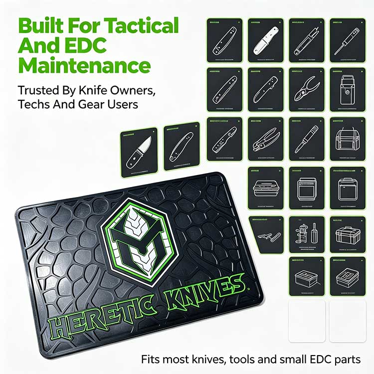 Tactical knife mat trusted by EDC gear owners and outdoor survivalists.