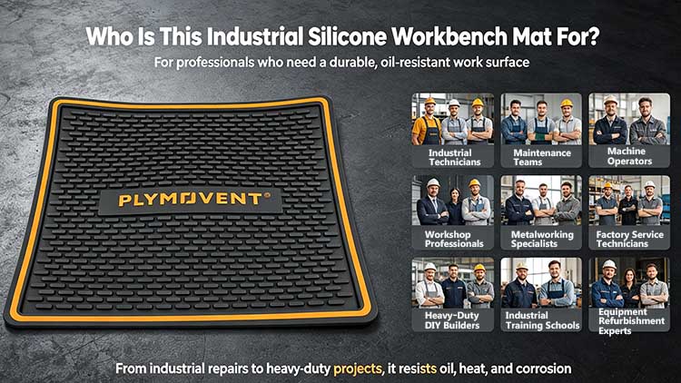 Silicone workbench mat for industrial technicians, mechanics, and heavy-duty DIY builders.