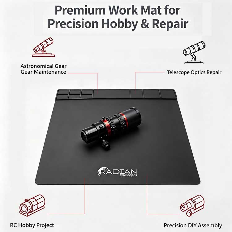 Versatile repair mat for astronomy gear, RC projects, and precision DIY assembly.