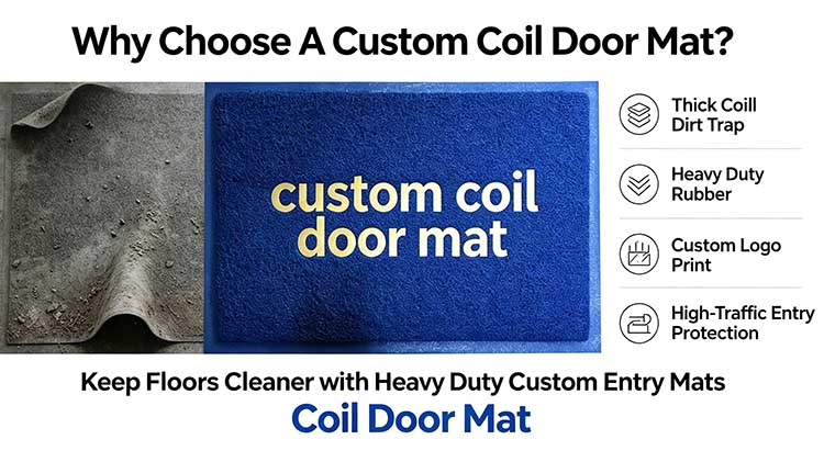 Custom coil door mat compared with ordinary mat for durability and dirt control
