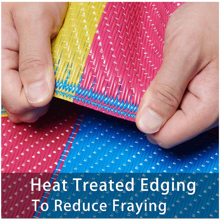 PP Camping Mat with heat treated edging to reduce fraying and increase durability.