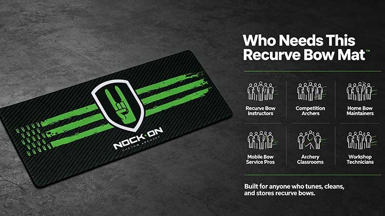Recurve bow mat for home users and instructors.