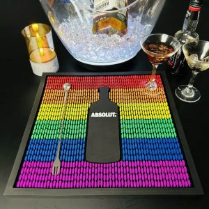 Absolut Vodka Whiskey Wine Bar Service Mat PVC Pub Mats For Cocktail and Coffee Custom Rubber Bar Mats