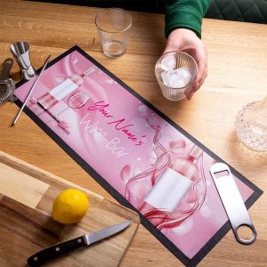 Advertising Desk Bar Top Counter Mats Custom Printed Polyester Pub Gin Beer Mats Neoprene Wine Rubber Bar Runner Mats