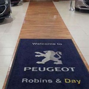 Automobile Shop Exhibition Tradeshow Printed Logo Rug Premium Entrance Carpet Custom Logo Mats For Peugeot
